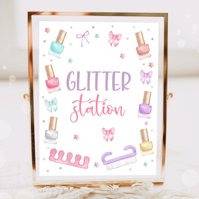 Glitter Station Mani-Pedi Party Manicure Pedicure Poster (Von Creator hochgeladen)