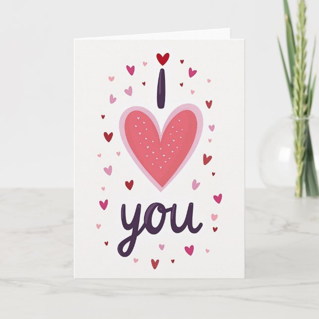 Glitter-Textur-Liebe-Dich-Karte Karte (Vorderseite)