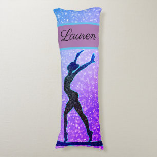 Glitter-Turnbeamt Balken Blau und Lila Seitenschläferkissen