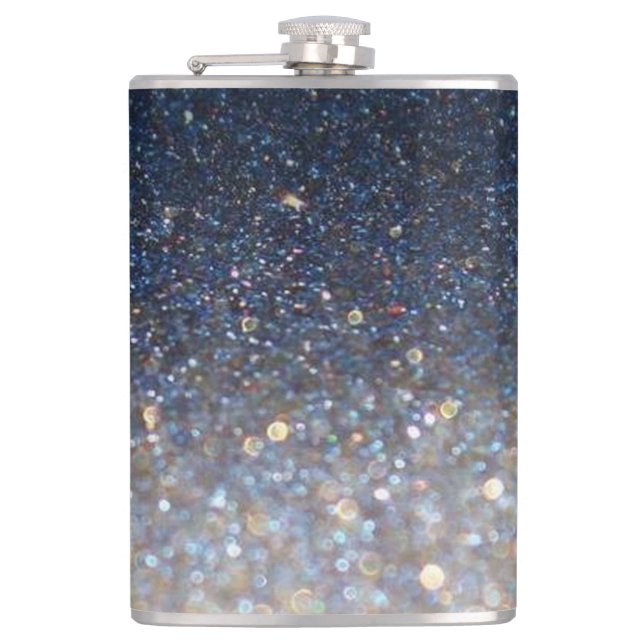Glitter und Bokeh Flachmann (Vorderseite)