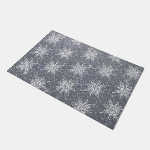 Glitter und Schneeflocken Fußmatte