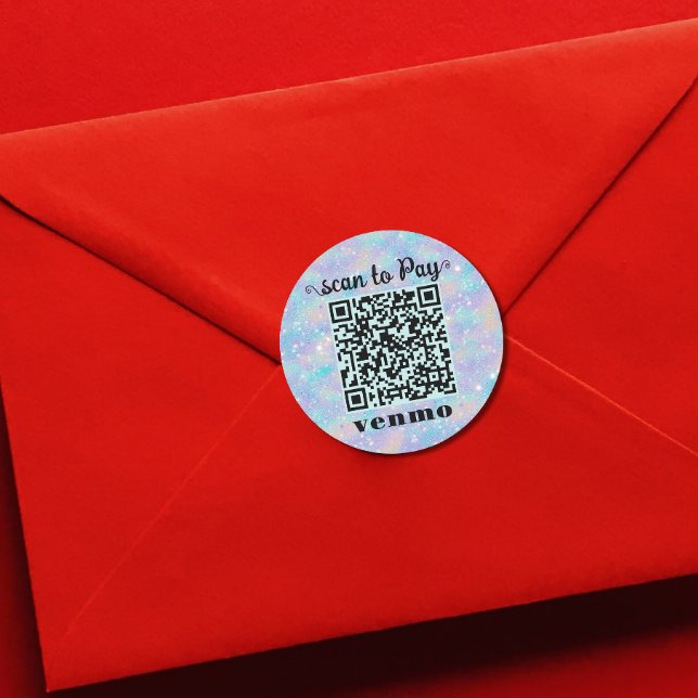 Glitter Venmo QR-Code rundes Sticker (Von Creator hochgeladen)
