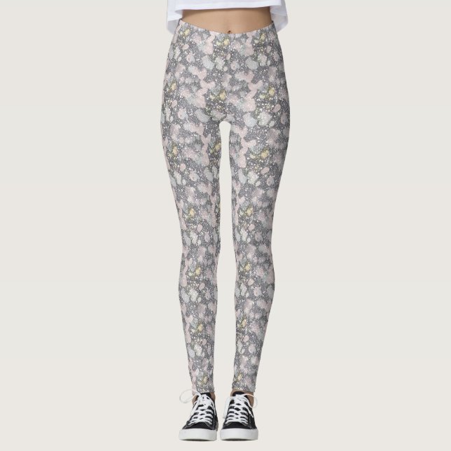Glitter Watercolor Pattern – Soft Painted Sparkle  Leggings (Vorderseite)