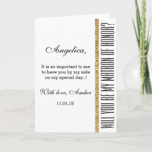 Glitter Will You Be My Matron of Honor Einladung