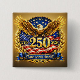 Glittered Semiquincentennial Eagle Emblem Button