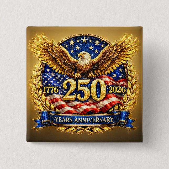 Glittered Semiquincentennial Eagle Emblem Button (Vorderseite)
