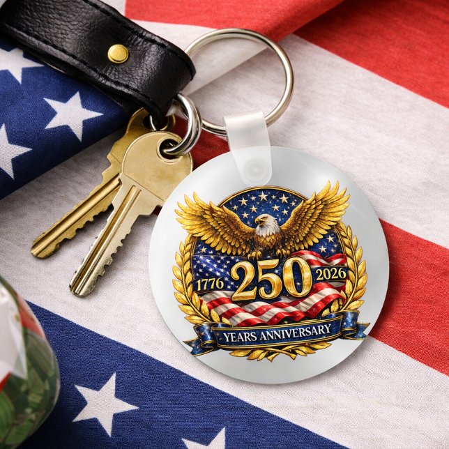 Glittered Semiquincentennial Eagle Emblem Schlüsselanhänger (Von Creator hochgeladen)