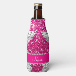 Glitterengelsneonflügel des heißen Rosas des Flaschenkühler