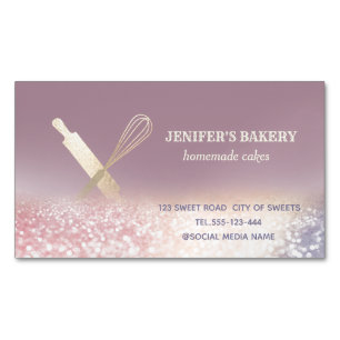 Glittergold Walzen Button Whisky Koch Bäckerei Magnetische Visitenkarte