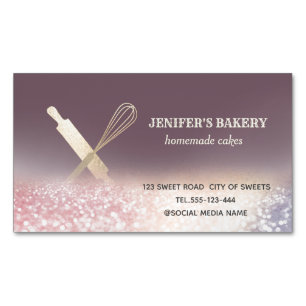 Glittergold Walzen Button Whisky Koch Bäckerei Magnetische Visitenkarte