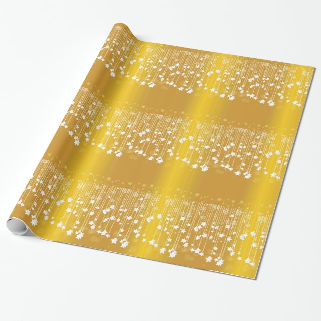 Glitterie Feiertage in Gold Wrapping Paper Geschenkpapier (Ungerollt)