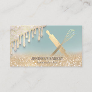 Glitterie Gold Tropfen rollen Button Whisky Koch B Visitenkarte