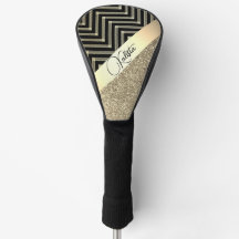 Glitterie Gold und Schwarz Zickzack Personalisiert
