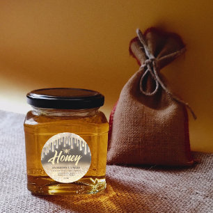 Glitterie goutte d'or miel abeille étiquette miel