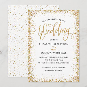 Glitterie Hochzeit Einladung in Imitate Gold Glitz
