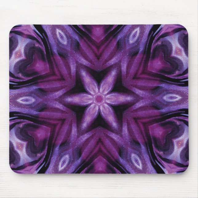 Glitterie Lila Kaleidoskop Herz Gradient Mousepad (Vorne)