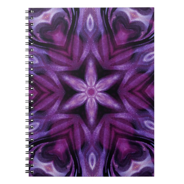 Glitterie Lila Kaleidoskop Herz Gradient Notizblock (Vorderseite)