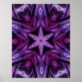 Glitterie Lila Kaleidoskop Herz Gradient Poster