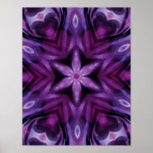 Glitterie Lila Kaleidoskop Herz Gradient Poster