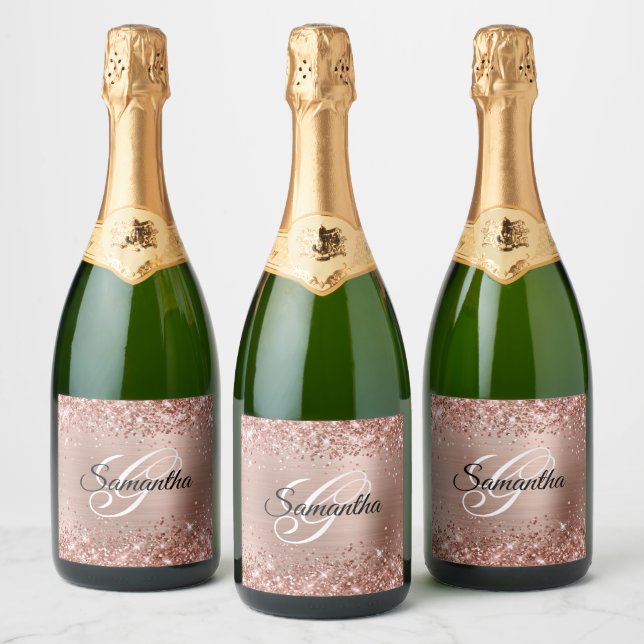 Glitterie Rose Gold Foil Extravagant Monogram (Flaschen)