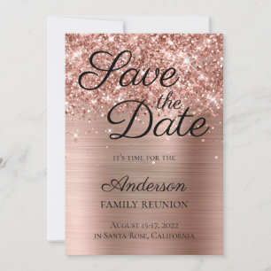 Glitterie Rose Gold Foil Family Wiedersehen Save The Date
