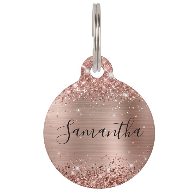 Glitterie Rose Gold Foil Haustiermarke (Vorderseite)