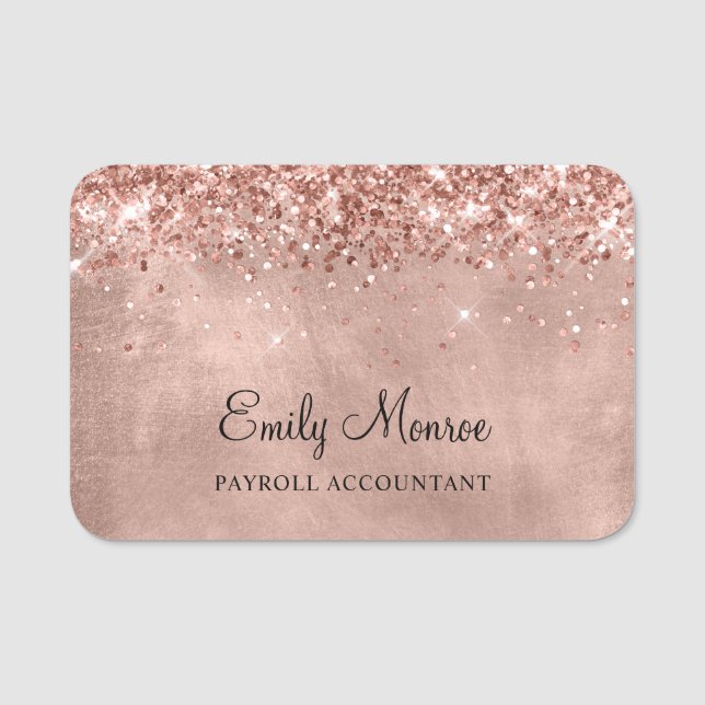 Glitterie Rose Gold Namensschild (Vorderseite)