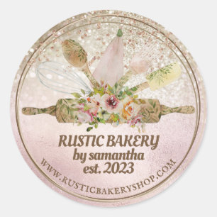Glitterie Rose Gold Walzen Button schreit rustikal Runder Aufkleber