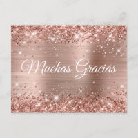 Glitterie Rose Goldene Foil Quinceañera Muchas Gra