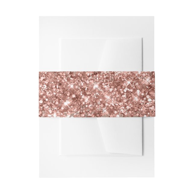 Glitterie Rose Goldene Fossilien Einladungsbanderole (Vorderseite Beispiel)