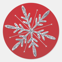 Glitterie Rot und Silver Snowflake Sticker