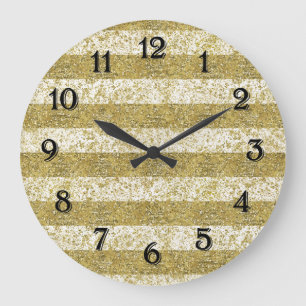 Glitterie Streifen Große Wanduhr