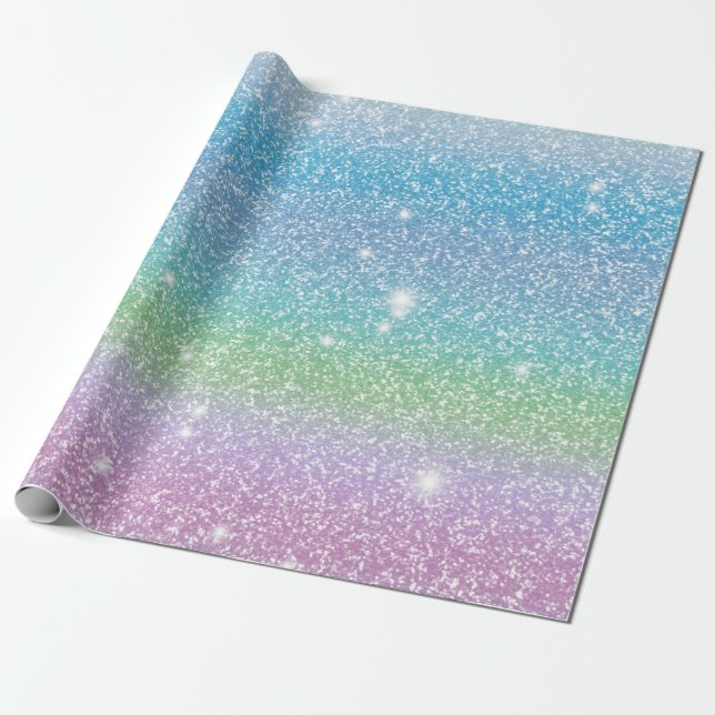 Glitterie und niedliche Gabe von Sternen 12 Geschenkpapier (Ungerollt)