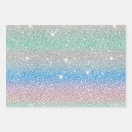 Glitterie und niedliche Gaumenfreude 2 Geschenkpapier Set