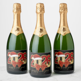 Glittering 2026 New Year Design with Santa Hat