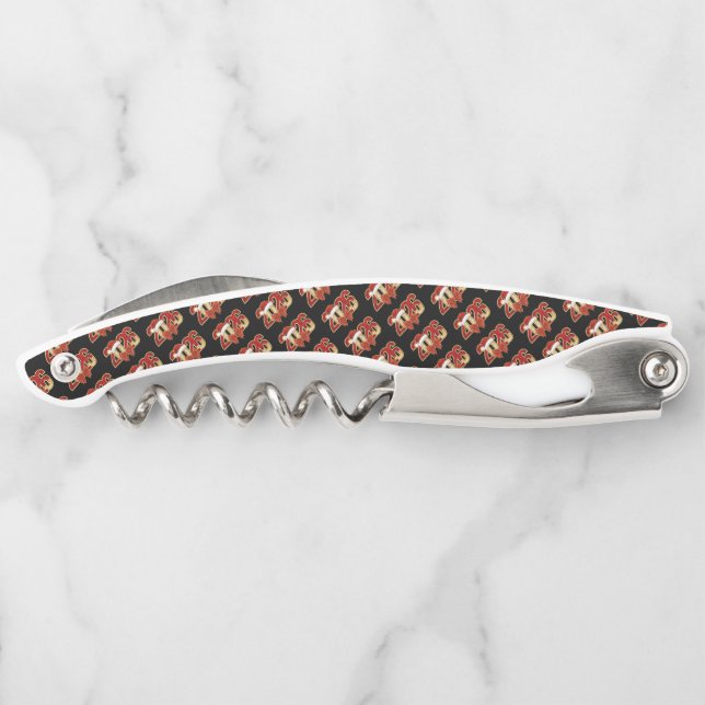 Glittering 2026 New Year Design with Santa Hat  Kellnermesser (Rückseite)