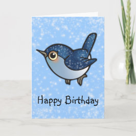Glittering Blue Bird - Geburtstag Karte