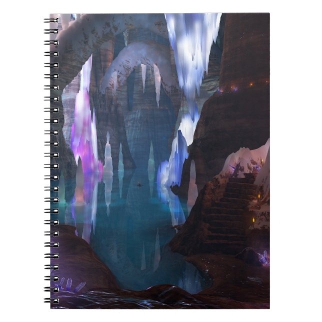 Glittering Caves by Night Notebook Notizblock (Vorderseite)
