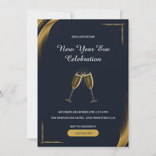 Glittering Champagner Brillen Neues Jahr Einladung