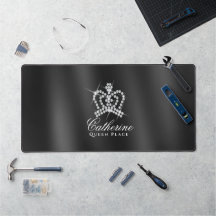 Glittering Crown Black Satin