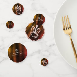 Glittering Crown Black Satin Table Confetti Konfetti