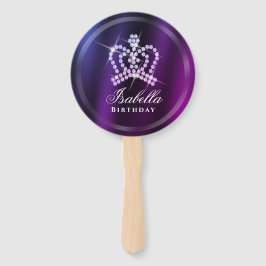 Glittering Crown Blue Lila Fächer