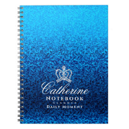 Glittering Crown Blue Notizblock
