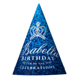 Glittering Crown Blue Partyhütchen