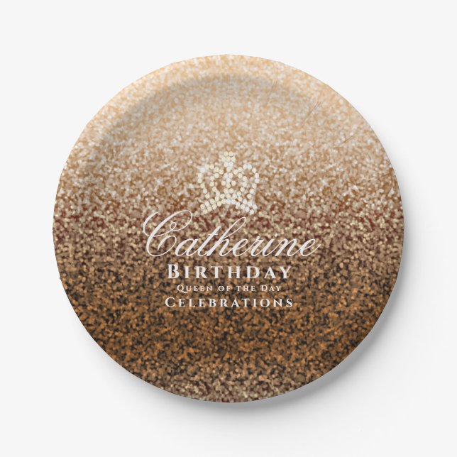 Glittering Crown Gold Pappteller (Vorderseite)