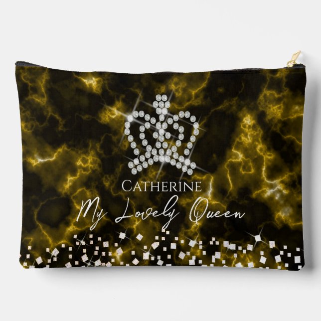 Glittering Crown Gold Zubehörtasche (Rückseite)