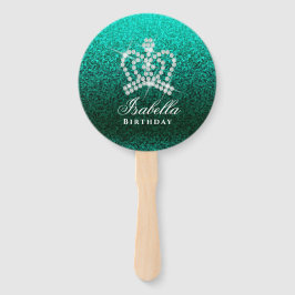 Glittering Crown Green Fächer