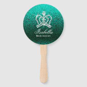 Glittering Crown Green Fächer