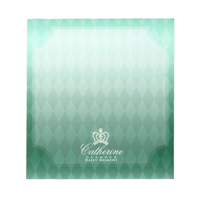 Glittering Crown Green Notizblock (Vorderseite)