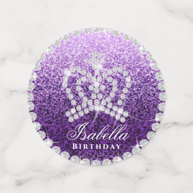 Glittering Crown Lavender Table Confetti Konfetti (Mittel Vorderseite)